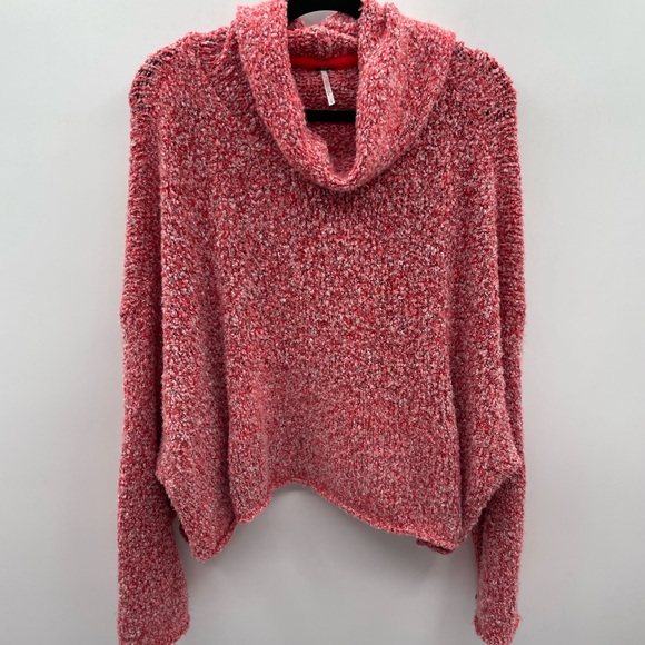 Free People Bff Cowl Neck Speckled Long Sleeve Oversized Soft Sweater - Picture 2 of 7